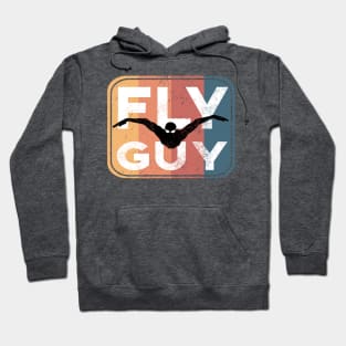 Retro Fly Guy Mens Swimming 1 Hoodie